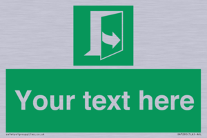 Custom sign safe condition door opens pulling left hand side